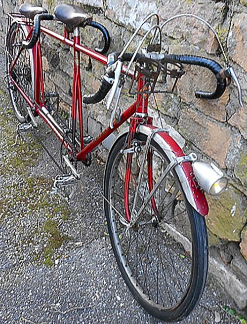 Tandem Paul Charrel vue arrière tubes dédoublés