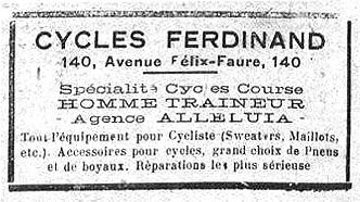 Publicité Ferdinand PONCET - 140 avenue _FAURE