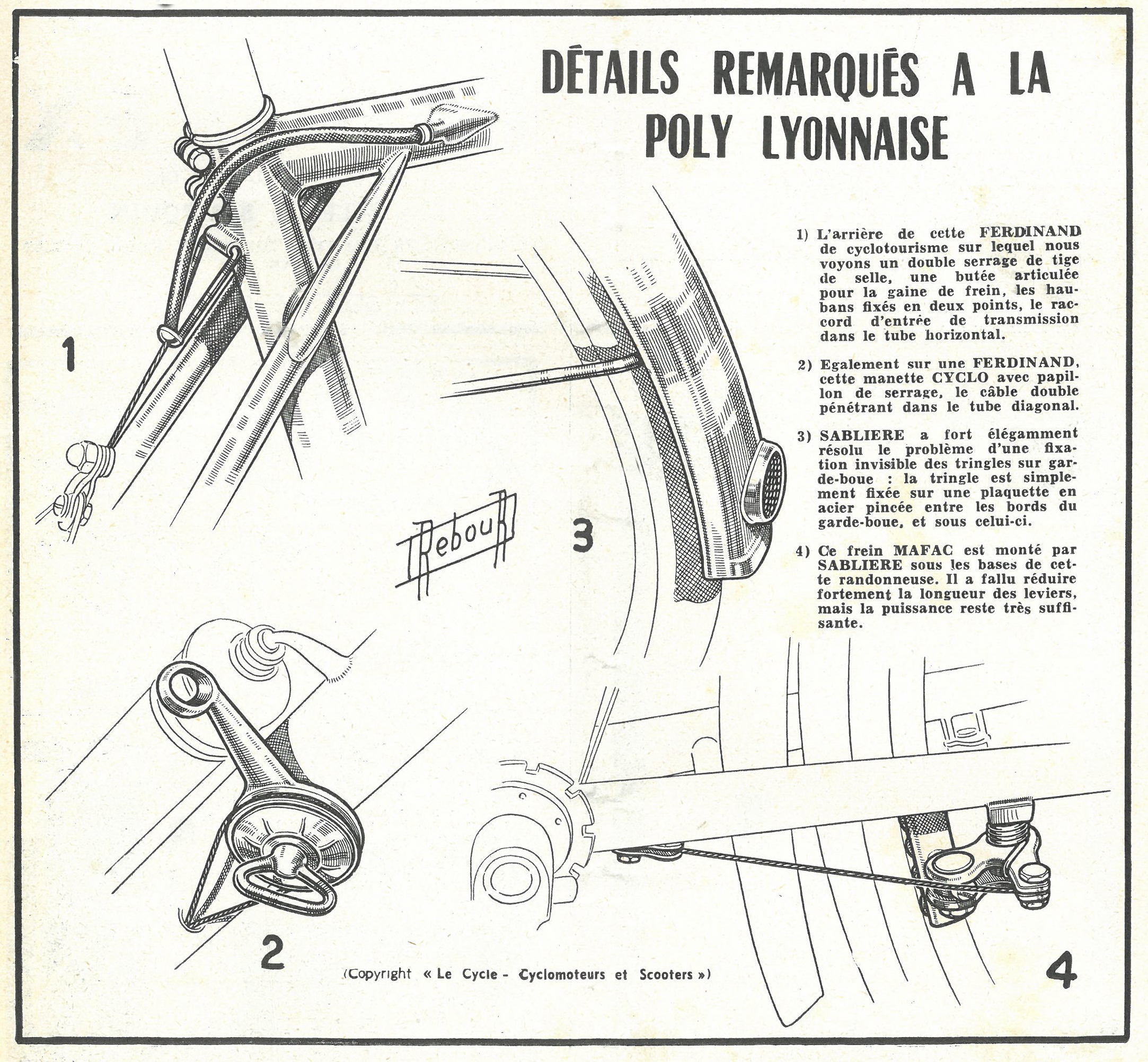 Poly-Lyonnaise 1955 -détails vélos FERDINAND