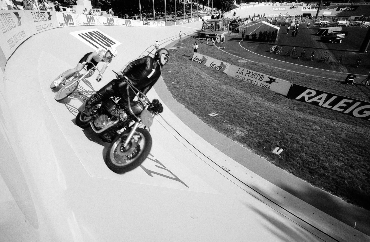 vélodrome de la Tête d'or lors de sa rénovation en 1989, championnat du monde