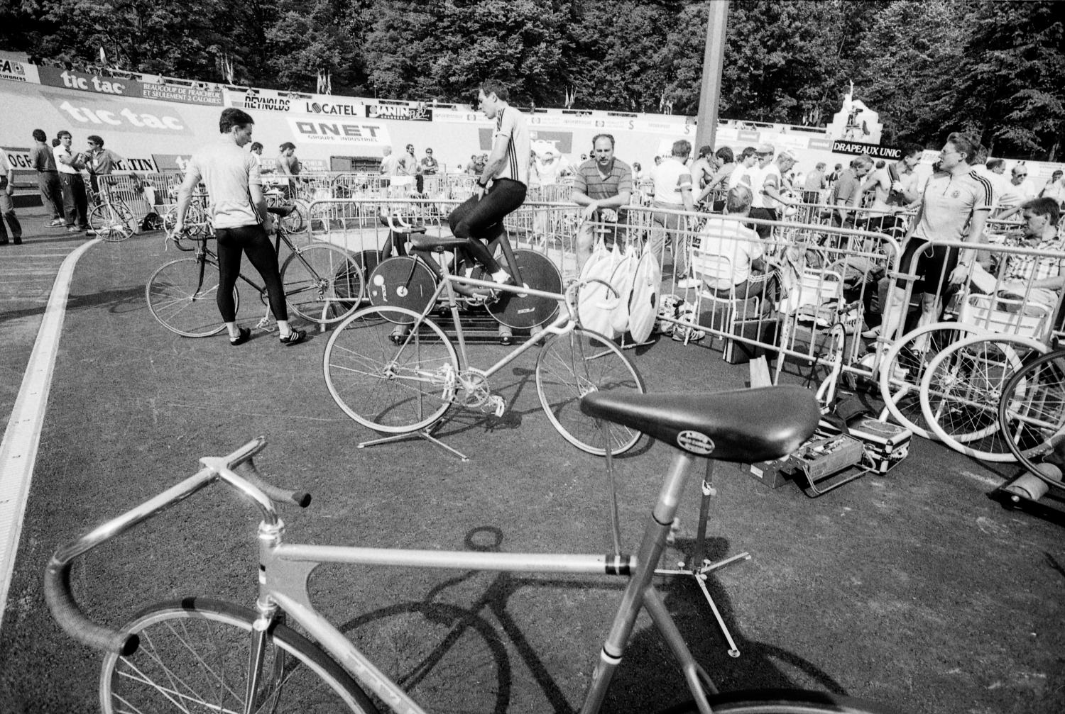 vélodrome de la Tête d'or lors de sa rénovation en 1989, championnat du monde