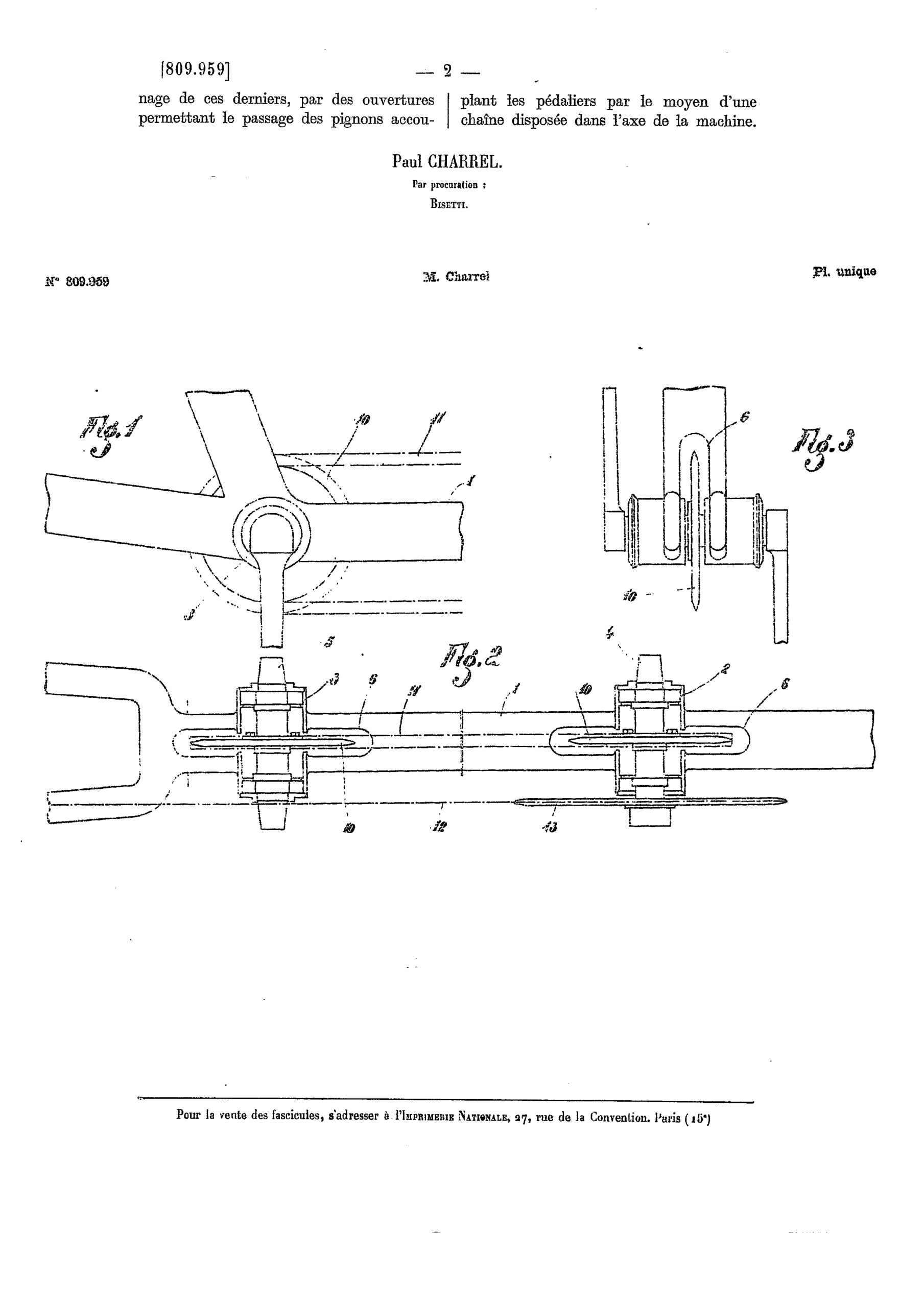 Brevet Paul Charrel n°809.959 sur la transmission d'une triplette, publié le 12 mars 19437_INPI page 2